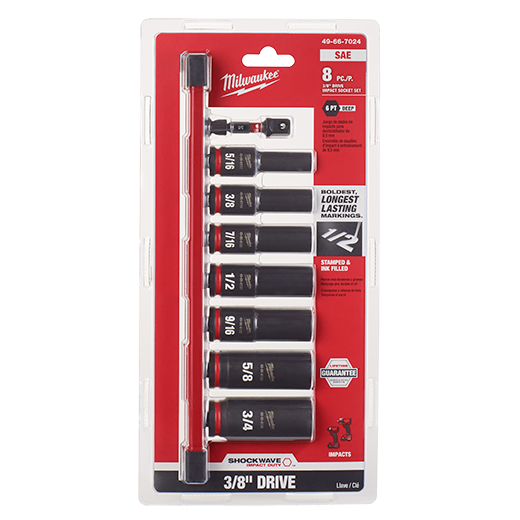 8PC Impact Duty™ 3/8&quot;&quot; Drive SAE Deep 6 Point Socket Set