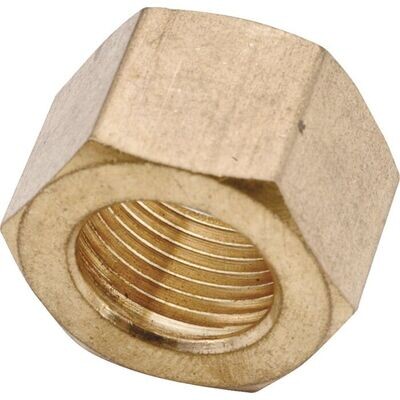 Anderson Metals 730061-04 Brass Compression Nut, 1/4&quot;