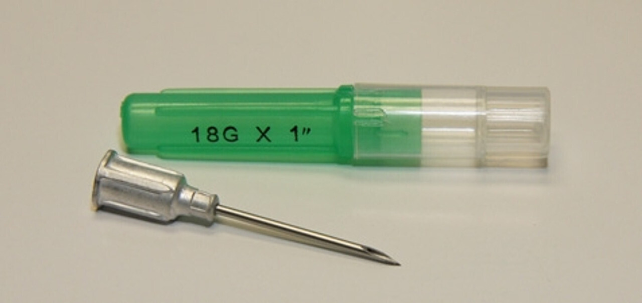 Medtronic Animal Health NAH-8881201530 Aluminum Hub Needle, 18Ga X 1"