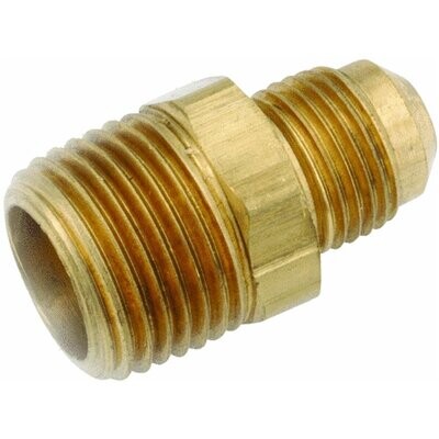 Anderson Metals 754048-0606 Brass Flare Adaptor, 3/8&quot; Flare X3/8&quot; MPT