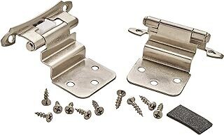 Amerock PR792826 Polished Chrome Self Closing 3/8" Overlay Hinges, 2Pk