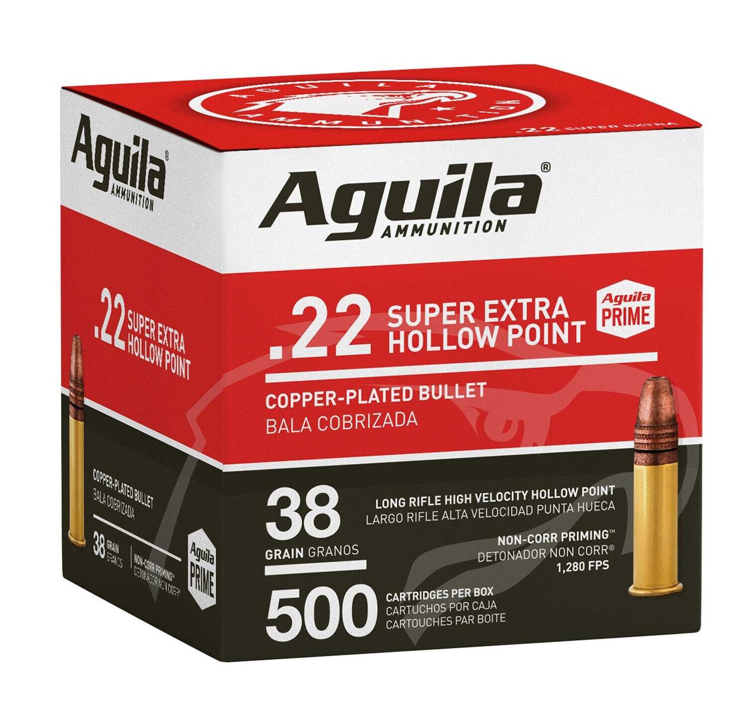 Aguila .22 Super Extra LR 40G Ammo, 500Ct