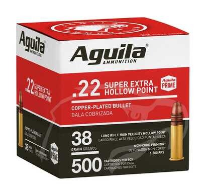 Aguila .22 Super Extra LR 40G Ammo, 500Ct
