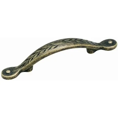 Amerock BP1580R2 Inspirations Weathered Brass Leaf Pull, 3&quot;Ctrs