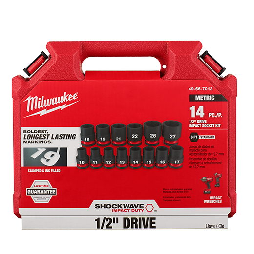 14PC Impact Duty™ 1/2&quot; Drive Metric Standard 6 Point Socket