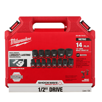 14PC Impact Duty™ 1/2&quot; Drive Metric Standard 6 Point Socket