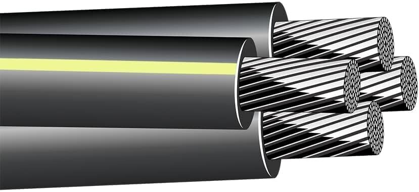 Aluminum Quadruplex URD Wire, 4/0-4/0-2/0-4     200Amp