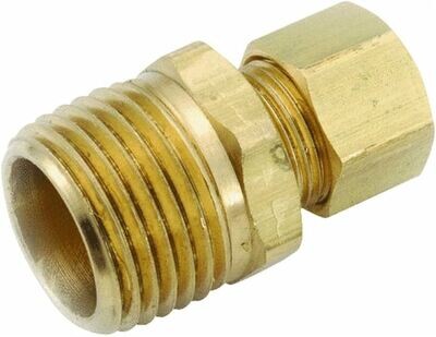 Anderson Metals 750068-0502 Brass Compression Adaptor, 5/16&quot;Comp X 1/8Mpt