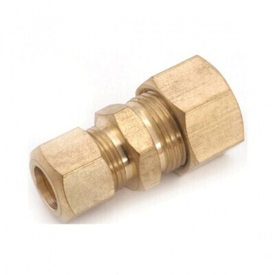 Anderson Metals 750082-1008 Brass Compression Step Union, 5/8&quot;X1/2&quot;