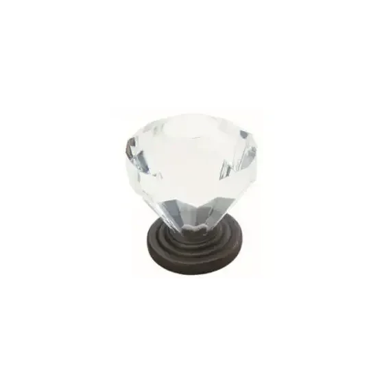 Amerock 5PK14303ORB Traditional Classics Acrylic Knob w/Oil-Rubbed Bronze Trim, 1-1/4&quot; 5Pk