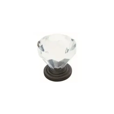 Amerock 5PK14303ORB Traditional Classics Acrylic Knob w/Oil-Rubbed Bronze Trim, 1-1/4&quot; 5Pk