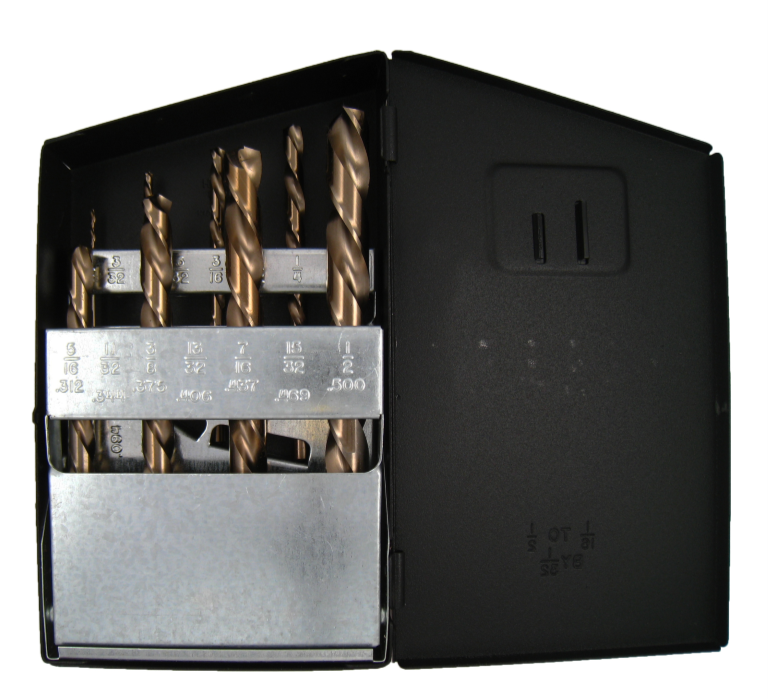 CTD LH Drill Bit Set 1/16&quot;-1/2&quot; by 16ths  8Pc
