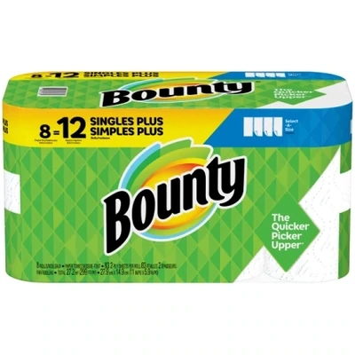 Bounty 74728 White SAS 83Ct Paper Towels, 8Pk