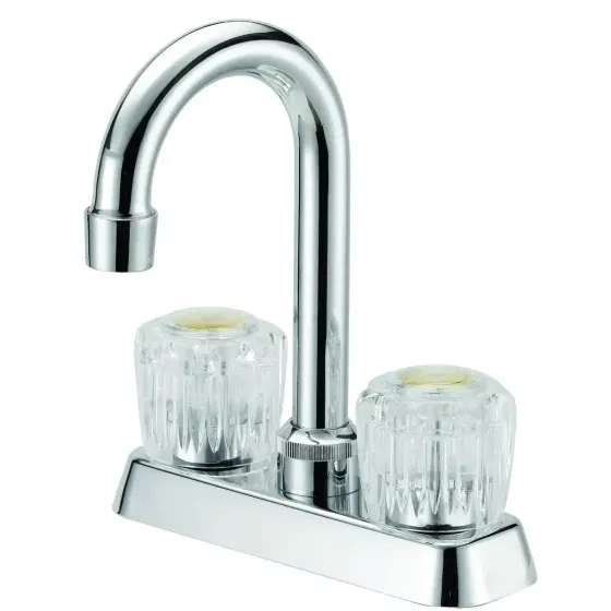 Boston Harbor PFN47850CP-LF 4&quot; Chrome High Clearance Bar Faucet, 2-Acrylic Knobs
