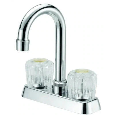 Boston Harbor PFN47850CP-LF 4&quot; Chrome High Clearance Bar Faucet, 2-Acrylic Knobs