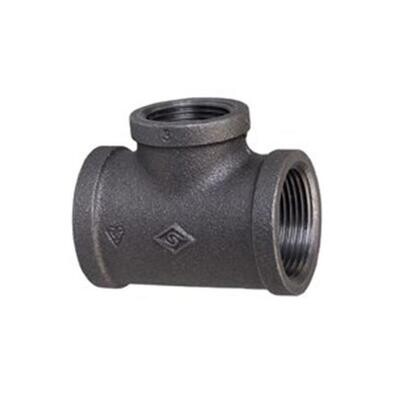 Black Steel Reducing Tee, 3/4&quot;X1/2&quot;