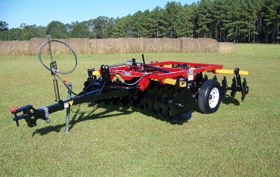 Brown Pull-Type Disc Harrow, 11Ft