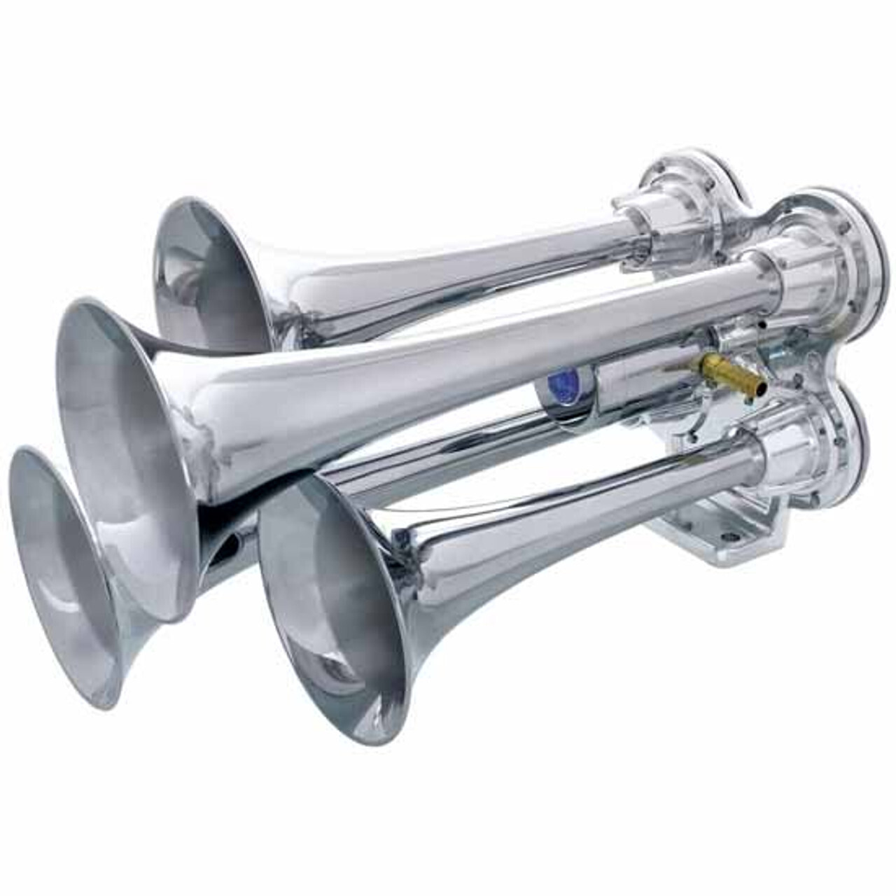 Labwork Quad Trumpet Chrome Train Horn Kit, 150dB, 12/24V