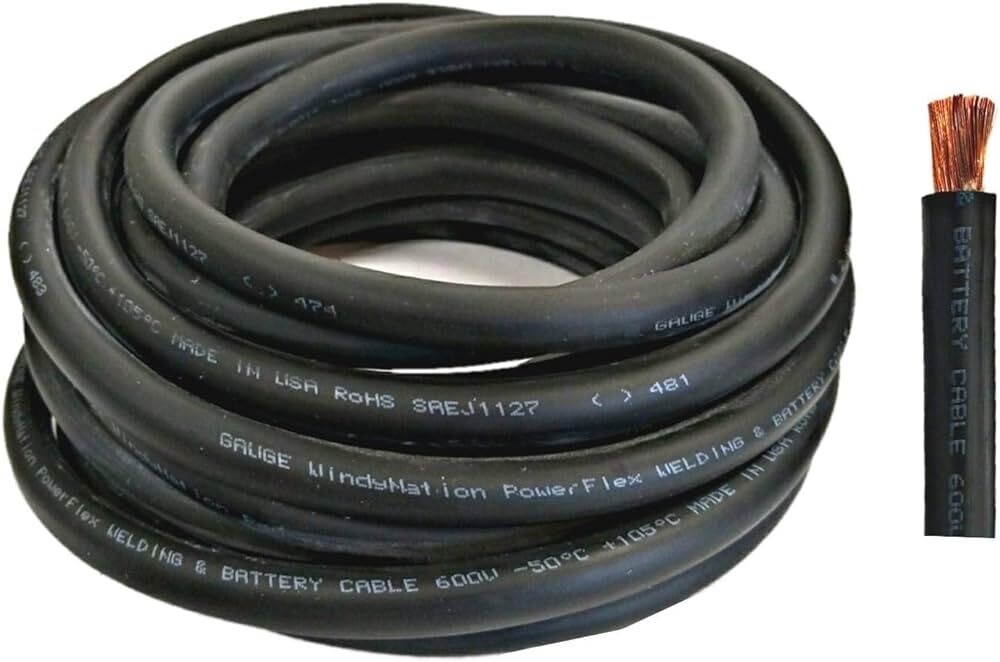 Black Welding Cable,  2-Gauge