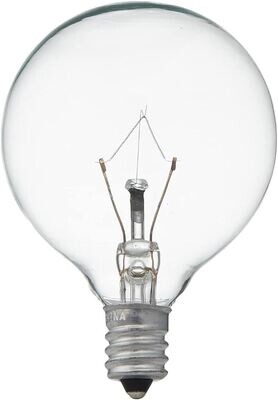 Feit Electric BP25G161/2 Clear Incandescent Light Bulbs, G16.5 25W