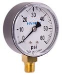 Bottom Mount Pressure Gauge, 60PSI