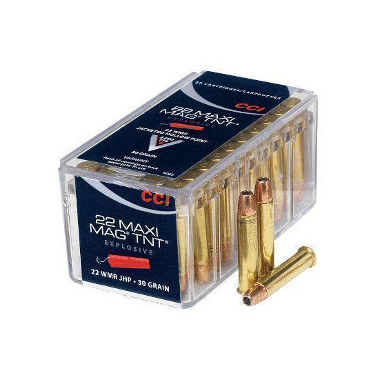 CCI Maxi-Mag TNT .22 WMR Ammo, 30G, HP, 2200FPS  50Ct