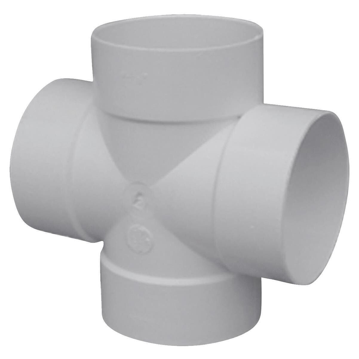 CANPLAS 414450BC PVC S&amp;D Cross, 4&quot;