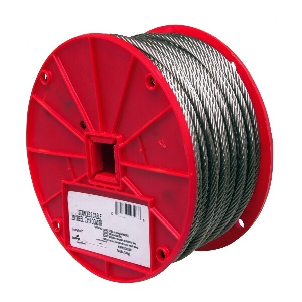 Campbell 7000627 Galv Aircraft Cable, 3/16&quot;,  840Lb WLL