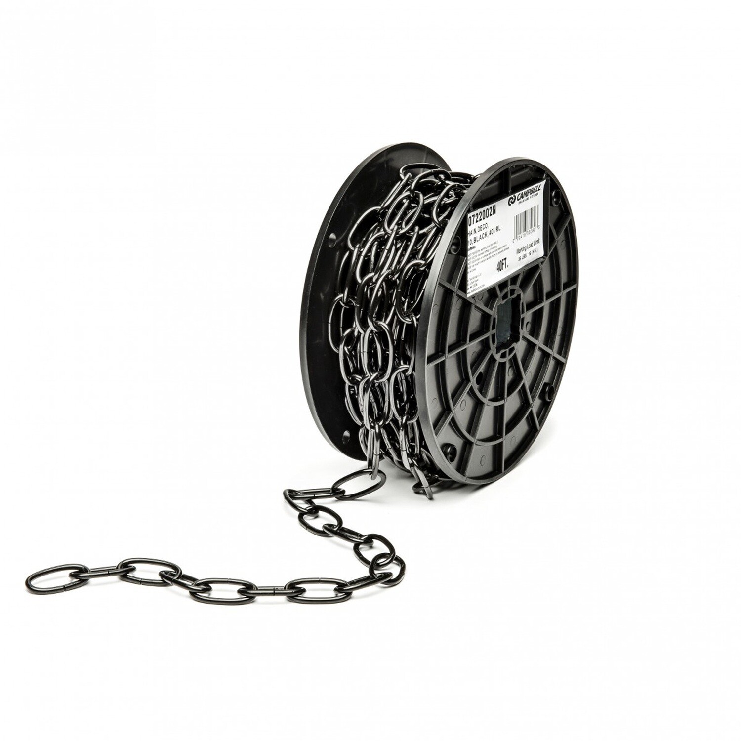 Campbell 072-2002N Black Decorative Chain, #10, 35Lb WLL