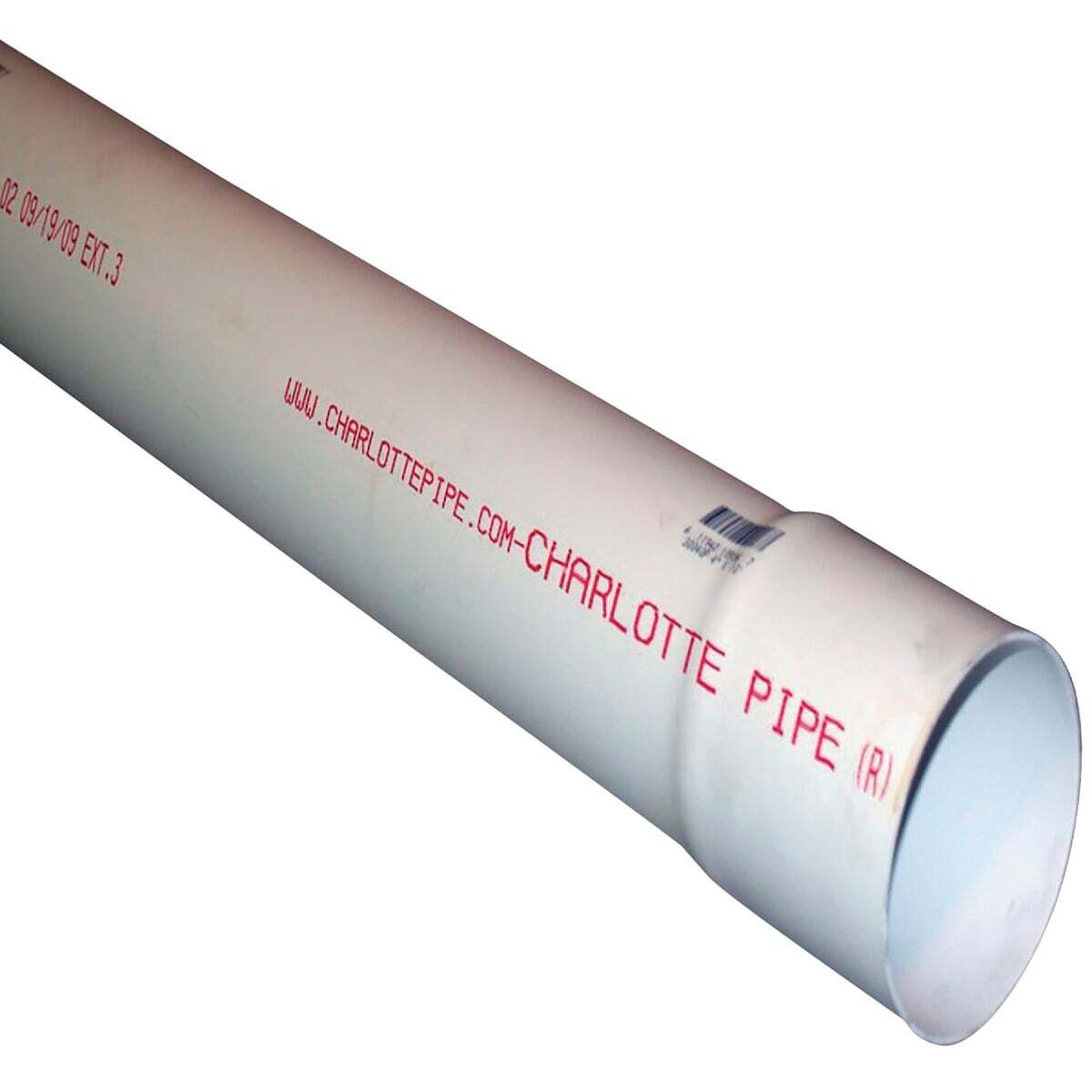Charlotte Pipe 30030 0600 White S&amp;D Pipe, 3&quot;X10Ft