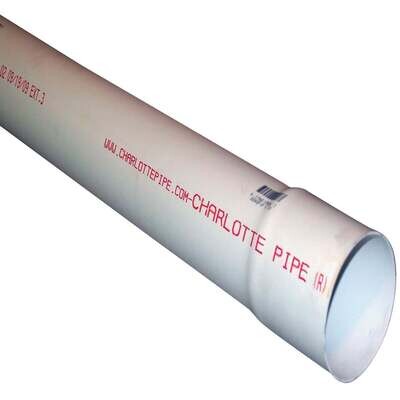 Charlotte Pipe 30030 0600 White S&amp;D Pipe, 3&quot;X10Ft