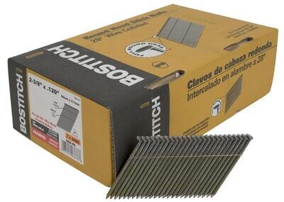 Bostitch S8D-FH Collated Smooth 28Deg. Framing Nails, 2-3/8&quot;, 2000Bx