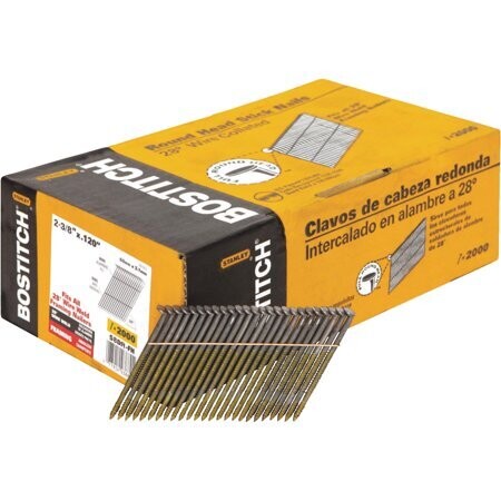 Bostitch S8DR-FH 28 Deg Stick Framing Nails, 2-3/8&quot; Ring-Shank, 2000Pk
