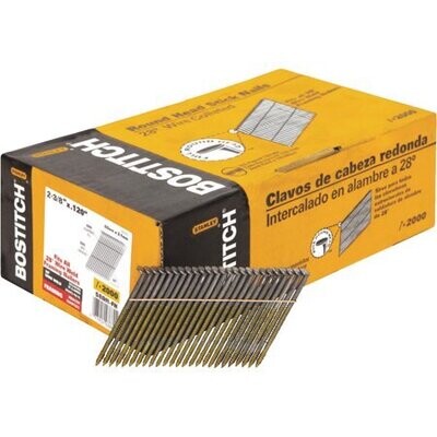 Bostitch S8DR-FH 28 Deg Stick Framing Nails, 2-3/8&quot; Ring-Shank, 2000Pk