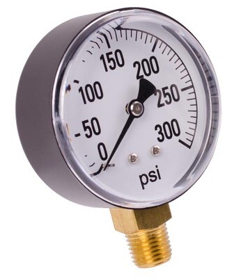 Bottom Mount Pressure Gauge, 300PSI