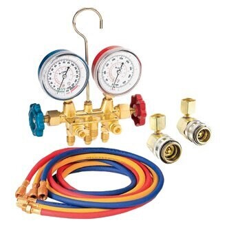 Brass A/C Manifold Guage Set w/72&quot; Hoses