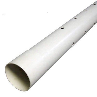 Charlotte Pipe 30040P White Perforated S&amp;D Pipe, 4&quot;X10Ft