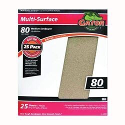 Gator 3265 Aluminum Oxide Sandpaper, 80 Grit  9&quot;X11&quot; Sheet