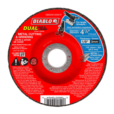 Diablo DBD045125X01F Metal Cutting/Grinding Disc, 4-1/2&quot; X 1/8&quot; X 7/8&quot;