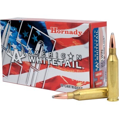 Hornady American Whittail .243 Win Ammo, 100Gr, BTSP, 2729FPS  20Ct
