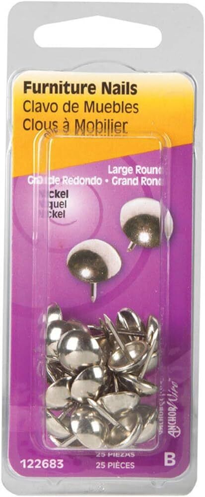 Hillman 122683 Round Head Nickel Upholstery Nails,  #9,  25Pk
