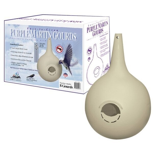 Heath 30008R Poly Purple Martin Gourds, 8Pk