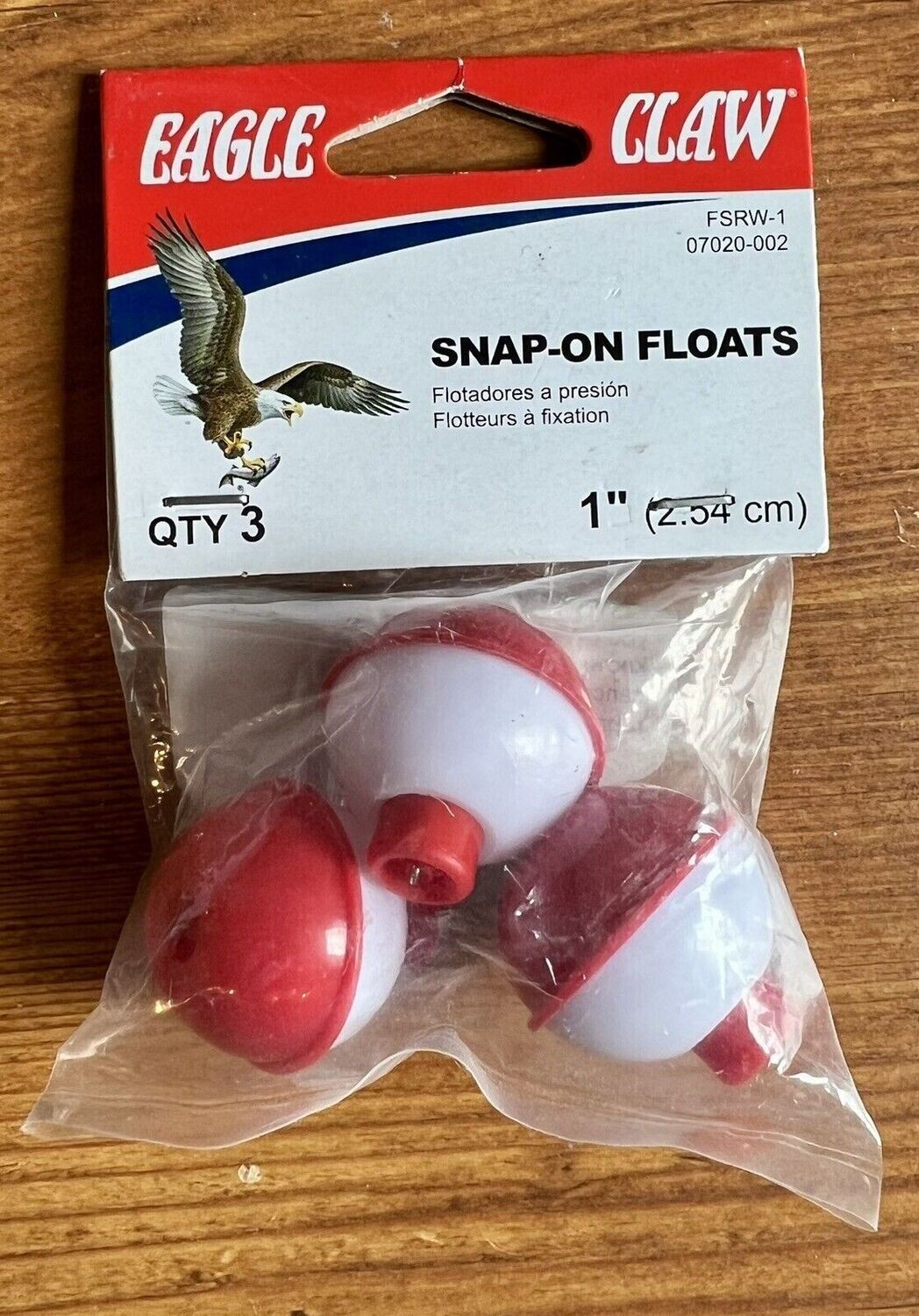 Eagle Claw 07020-002 Red/White 1&quot; Fishing Bobbers,  3Pk