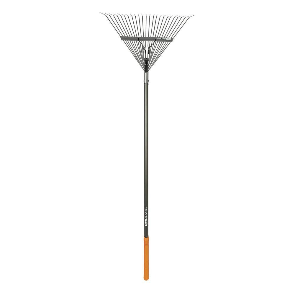 Fiskars 397930-1001 Pro 24&quot; Leaf Rake, Aluminum Handle/Steel Tines