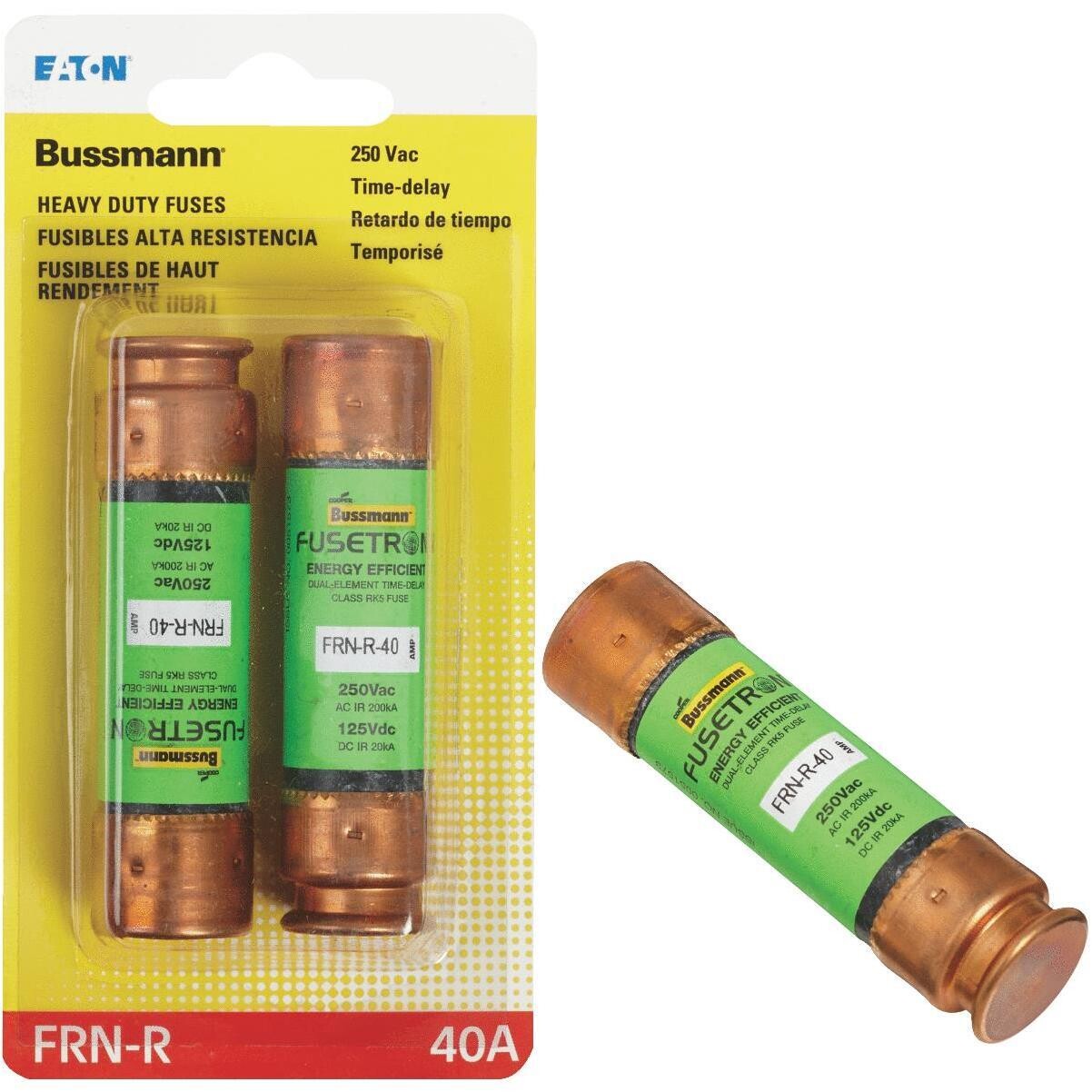 Bussman BP/FRNR-40 Delay Cartridge Fuse, 40A 2pk
