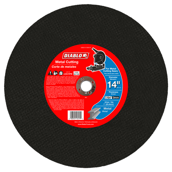 Diablo DBD014109A01F  Hi-Speed Metal Cut-off Disc, 14&quot;X7/64&quot;X1&quot;