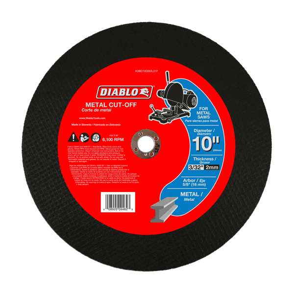Diablo DBD100093L01F Metal Cut-Off Disc, 10&quot; X 3/32&quot; X 5/8&quot;