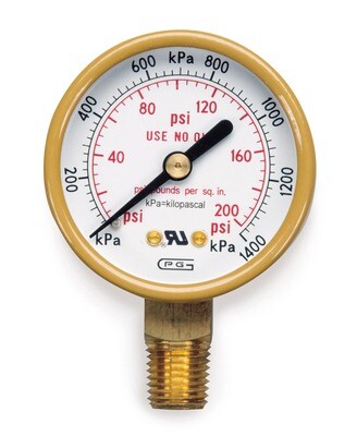 Forney 87729 Low Pressure Oxygen Gauge, 0-200Psi