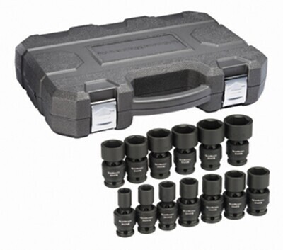 Gearwrench 13Pc SAE Swivel Impact Socket Set, 1/2”Drive