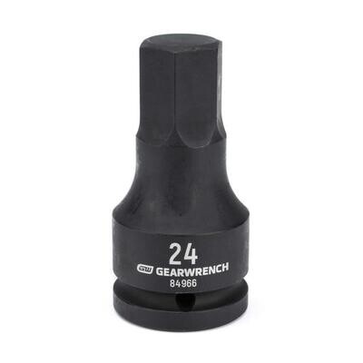 Gearwrench 3/4Dr Metric Hex Bit Impact Socket, 24mm